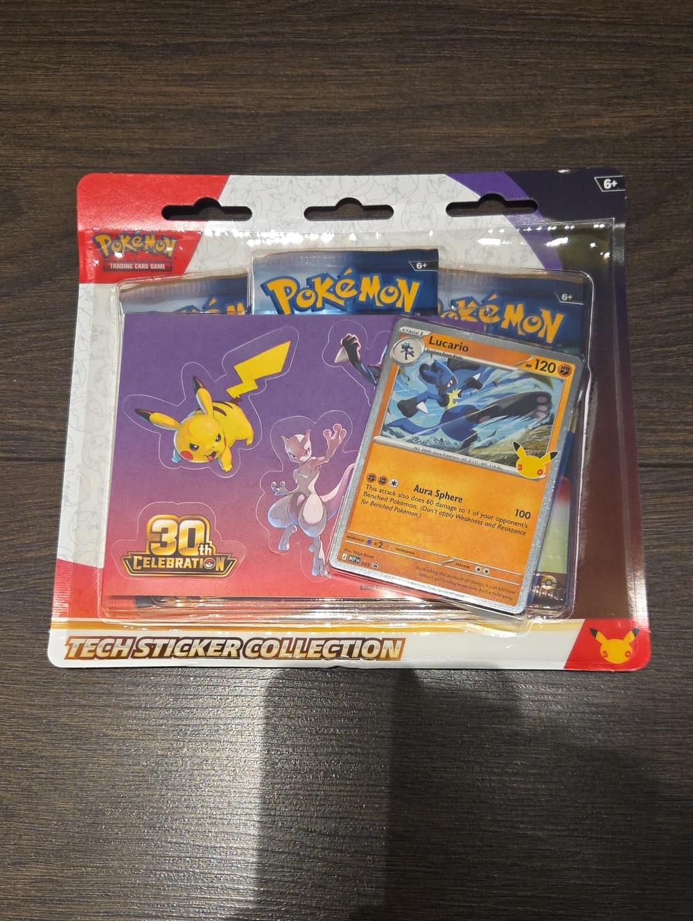 Pokemon 30th Anniversary Tech Sticker Collection Trading Card Lucario Promo